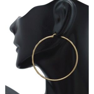 Real 14k Solid Yellow Gold Faceted Endless Hoop Earrings 45mm 1.75 2.9 gr